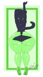 10s 2017 abstract abstract_background anthro anthro_only anus ass big_butt black_fur clothing feline fur girly huge_butt huge_hips male mammal okioppai panther puffy_anus siggurd_bjornson_(character) stretching torn_clothing wide_hips wide_thighs yoga_pants