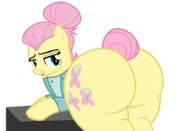 1girls ass back_view bare_ass bedroom_eyes bent_over big_ass big_butt bubble_butt clothing cutie_mark dat_ass equine fat_ass female female_focus female_only fluttershy_(mlp) friendship_is_magic hair_bun hasbro lidded_eyes looking_at_viewer looking_back mare marevectorsmv my_little_pony no_pants open_mouth pegasus presenting presenting_ass rear_view severeshy simple_background solo solo_female solo_focus tongue tongue_out transparent_background