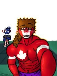 1boy abs australia_(countryhumans) background_character canada_(countryhumans) countryhumans latte_4later male male_focus male_only maple_leaf pecs solo solo_focus solo_male solo_male