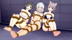 3d 3girls anby_demara arms_behind_back ayamine_kei barefoot belly_button black_hair blue_underwear bondage bound bound_arms bound_legs bra captured captured_heroine cat_ears catgirl feet femsub genshin_impact kidnapped kidnapped_girl koikatsu large_breasts lynette_(genshin_impact) medium_breasts multiple_girls multiple_subs muv-luv panties pavro star_tattoo submissive_female tape_gag tied_up toes underwear white_hair white_underwear zenless_zone_zero