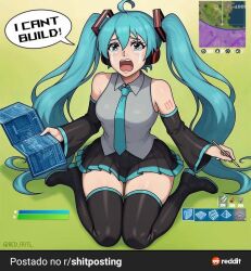 1girls blue_eyes blue_hair crying english_text fortnite george_flowberry hatsune_miku long_hair looking_at_viewer meme red_arts simple_background teeth twintails video_games vocaloid