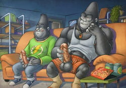 2boys age_difference alcohol all_male anthro ape balls ballsack beefy beer beverage big_daddy_(sing) blush body_hair boxers breasts cocky detailed_background dilf erect_penis erection father father_and_son footwear foreskin furry furryrevolution gay gorilla hairy_male humanoid_penis incest intact jewelry johnny_(sing) male male/male male_focus male_nipples male_only mammal masculine masturbation mature_male muscular muscular_male necklace nipples open_pants pants pecs penis penis_out penis_size_difference plant pornography precum primate pubes pubic_hair retracted_foreskin scrotum shirt shoes sing_(movie) size_difference smooth_fur socks sofa son tank_top testicles uncut underwear veiny_penis yaoi