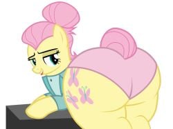 1girls ass back_view bedroom_eyes bent_over big_ass big_butt clothing cutie_mark dat_ass equine fat_ass female female_focus female_only fluttershy_(mlp) friendship_is_magic hair_bun hasbro lidded_eyes looking_at_viewer looking_back mare marevectorsmv my_little_pony no_pants open_mouth panties pegasus presenting presenting_ass rear_view severeshy simple_background solo solo_female solo_focus tongue tongue_out transparent_background underwear