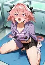 1girls ai_generated astolfo_(fate) blush clothed fate_(series) fingering hypnosis masturbation rule_63 solo