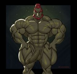 balls bara beard big_penis boner erection facial_hair ganondorf gerudo male male_only muscles muscular nintendo nude penis solo solo_male the_legend_of_zelda thedarkdjin