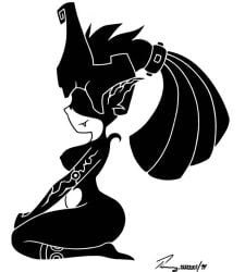 1girls black_and_white imp_midna midna nintendo silhouette solo the_legend_of_zelda timmy22222001 twilight_princess