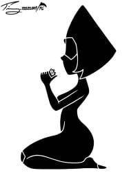 1girls black_and_white cartoon_network peridot_(steven_universe) silhouette solo steven_universe timmy22222001