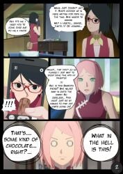 blowjob boruto:_naruto_next_generations comic commentary dialogue english_text fellatio naruto naruto_(series) oral oral_sex pqp sakura_haruno sarada_uchiha story text