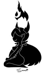 1girls black_and_white disney hekapoo silhouette solo star_vs_the_forces_of_evil timmy22222001