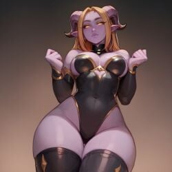 ai_generated draenei ion leotard skin_tight thighhighs