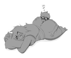 bubble_butt butt_pillow danscarf drooling huge_ass huge_butt nerd_(nerd_and_jock) nerd_and_jock_(webcomic) pajamas sleeping sleeping_on_ass sleeping_on_partner tiger_(nerd_and_jock) webcomic webtoon