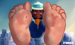 1boy 2girls brawl_stars city colette_(brawl_stars) edgar_(brawl_stars) feet female foot_fetish foot_focus giantess itarka macrophilia meg_(brawl_stars) monster_truck_meg sitting size_difference sole_female sole_fetish sole_focus soles toes