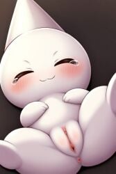 1girls 1monster ai_generated cute monkeysa4444 no_breasts no_nipples pussy shunybuny-shilkipumchik-whiteycutey-silvercrying-bunbonytodidukimusipantanchik_(monkeysa4444) small_body smile solo spread_legs white_body