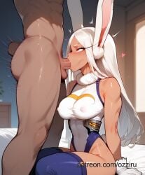 ai_generated anime blowjob boku_no_hero_academia deepthroat female mirko miruko my_hero_academia ozziru