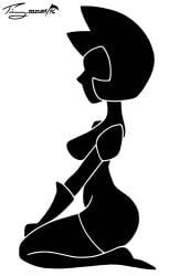 1girls black_and_white cartoon_network silhouette solo steven_universe timmy22222001 yellow_diamond_(steven_universe)