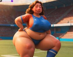 ai_generated chubby_female daniela_paguro huge_ass huge_breasts luca_(pixar_film) matronai_(artist) milf soccer tagme thick_thighs