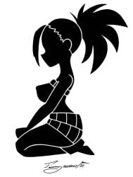 1girls black_and_white momo_yaoyorozu my_hero_academia silhouette solo tagme timmy22222001