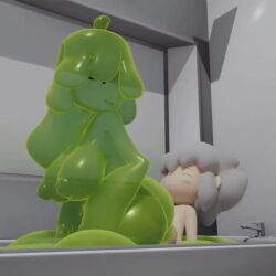 3d animated bathtub big_ass big_breasts brickey cowgirl_position monster_girl reverse_cowgirl_position slime_girl slymee sycneit_(artist) tagme vaginal_penetration video