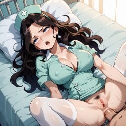 ahe_gao ai_generated anal_sex cana_alberona cleavage fairy_tail large_breasts lying_on_back nurse orgasm payop pony_diffusion_xl spread_legs stockings viewed_from_above