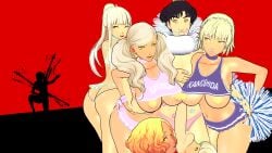 3d ann_takamaki bad_end big_breasts blonde_hair cheerleader cheerleader_outfit cheerleader_uniform corruption curvaceous dark-skinned_female enemy_conversion gyaru haru_okumura joker_(persona) kasumi_yoshizawa koikatsu large_ass large_breasts lordem makoto_niijima netorare ntr persona persona_5 ren_amamiya sakura_futaba suguru_kamoshida sumire_yoshizawa tanned yellow_eyes