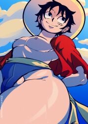 1futa artist_request ass_focus awaiting bamboopineapple big_ass black_hair bottom_heavy butt_focus futa_only futanari huge_ass looking_at_viewer looking_back luffyko one_piece presenting_hindquarters solo thick_thighs wide_hips