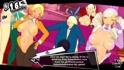 3d ann_takamaki bad_end big_breasts bisexual blonde_hair bunny_ears bunny_girl bunnysuit corruption cuckold cuckold_meal curvaceous dark-skinned_female drinking_cum enemy_conversion gyaru haru_okumura joker_(persona) kasumi_yoshizawa koikatsu large_ass large_breasts laughing licking_cum lordem makoto_niijima netorare ntr pasties persona persona_5 ren_amamiya reverse_bunnysuit sakura_futaba suguru_kamoshida sumire_yoshizawa tanned yellow_eyes