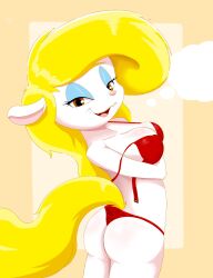 1girls 2022 2022s 2d 2d_(artwork) 2d_artwork absurd_res absurdres animaniacs anthro ass big_ass big_butt blonde blonde_female blonde_hair blonde_hair_female bottomwear bra breasts butt cheeky_panties cleavage clothed clothing cute_fangs digital_media_(artwork) eyeshadow female female_focus female_only fur furry furry_female hair hi_res looking_at_viewer looking_back mammal minerva_mink mink mustelid musteline off_shoulder orange_eyes panties rear_view red_bra red_clothing red_panties red_underwear seductive simple_background solo solo_female solo_focus tail topwear true_musteline underwear undressing warner_brothers weasel white_body white_fur zebra10045