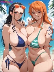 ai_generated bombacopta female female_only nami_(one_piece) nico_robin one_piece