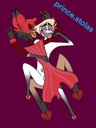 alastor_(hazbin_hotel) all_fours deer demon devil hazbin_hotel lucifer_morningstar_(hazbin_hotel) radioapple