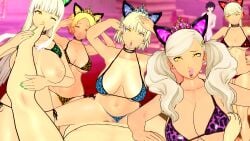 animal_print ann_takamaki bad_end bikini blonde_hair cat_ears corruption curvaceous dark-skinned_female enemy_conversion gyaru haru_okumura joker_(persona) kasumi_yoshizawa koikatsu large_ass large_breasts leopard_print lordem makoto_niijima netorare ntr persona persona_5 ren_amamiya sakura_futaba suguru_kamoshida sumire_yoshizawa tanned yellow_eyes