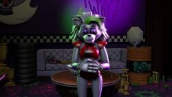 3d 4k accurate_art_style animated bouncing_breasts disboi215 five_nights_at_freddy's five_nights_at_freddy's:_security_breach fnaf grey_body highres nipples pink_nipples roxanne_wolf_(fnaf) sfm shorter_than_10_seconds silver_body silver_hair solo solo_female source_filmmaker tagme technically_dancing tiktok trend video