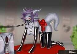 absurd_res anal bodily_fluids bondage bondage bound breasts bridle chastity_belt chastity_device discipline dragon female half_human hi_res hooves hybrid latex leash mythological_creature mythological_scalie mythology petplay plug ponyplay roleplay saddle saliva sati_kurosawa scalie sex_toy slave snaffle solo submissive tongue vasuki_(character) vibrator