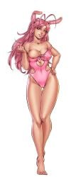 harem_manager hentai_heroes hentai_heroes_character pink_eyes pink_hair playful swimsuit transparent_background tsundere video_game_character