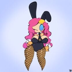 alien alien_girl blue_eyes bunny_suit bunnysuit easter fishnets gloves kirby_(series) kirby_planet_robobot medium_breasts pantyhose pink_hair robot robot_girl robot_humanoid secretary susanna_patrya_haltmann susie_(kirby)