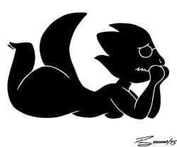 1girls alphys black_and_white silhouette solo timmy22222001 undertale