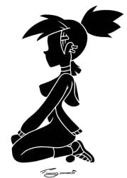 1girls black_and_white cartoon_network foster's_home_for_imaginary_friends frankie_foster silhouette solo timmy22222001