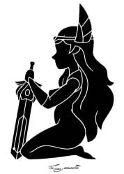 1girls adora black_and_white she-ra she-ra_and_the_princesses_of_power silhouette solo timmy22222001