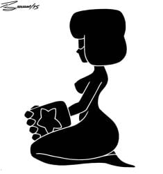 1girls black_and_white cartoon_network garnet_(steven_universe) silhouette solo steven_universe timmy22222001