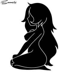 1girls amethyst_(steven_universe) black_and_white cartoon_network silhouette solo steven_universe timmy22222001