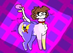 alchiants big_ass brown_hair cute cutie_mark dragon_tail female fluzy_alchiant(rainzy's_pet) furry ibispaintx jiggling_ass mexican_female pet unknown_species white_face youtube youtube_hispanic