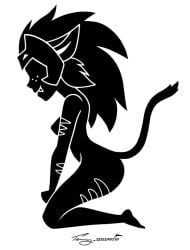 1girls black_and_white catra she-ra_and_the_princesses_of_power silhouette solo timmy22222001