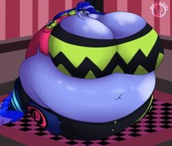 bbw big_breasts blueberry_inflation breasts cleavage female furry huge_breasts inflation mad_n_evil overweight tagme thick_thighs wide_hips