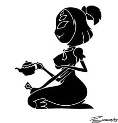 1girls black_and_white muffet silhouette solo timmy22222001 undertale