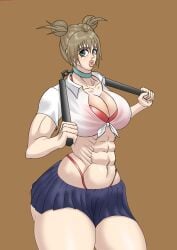 abs barthone big_breasts bimbo bimbo_body bimbo_lips blue_eyes bora_ma brown_hair choker crop_top fit fit_female front_tie_bikini hair_bun huge_ass huge_breasts huge_eyes large_ass large_breasts looking_at_viewer microskirt miniskirt muscular_female nunchaku school_uniform schoolgirl schoolgirl_uniform see-through see-through_clothing see-through_shirt short_skirt skimpy skimpy_bikini skimpy_clothes skimpy_outfit skirt the_god_of_highschool thick_lips thick_thighs thong thong_straps tied_shirt visible_bra_through_clothes webtoon