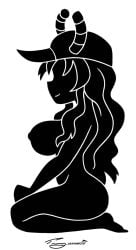 1girls black_and_white dragon_maid miss_kobayashi's_dragon_maid quetzalcoatl_(dragon_maid) silhouette solo timmy22222001