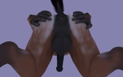 3d anatomically_correct anthro anthro_only anus ass backsack balls black_balls black_penis brown_skin equine fekislovefekislife_(artist) horse male male_only mammal penis racf92 solo spread_ass spreading untied_verbeger white_skin