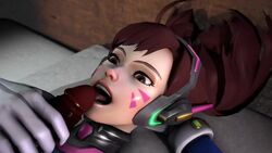 3d animated d.va dark-skinned_male dark_skin glans_licking interracial just_the_tip large_penis licking licking_glans licking_penis munamauno no_sound oral overwatch penis penis_lick stroking tongue tongue_out video