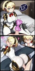 aigis_(persona) anus artist_name big_ass big_breasts big_penis blush bouncing_ass bubble_butt climax cock_sleeve cum cum_in_mouth cum_in_pussy cum_inside deep_penetration deepthroat drooling english_text eyes_rolling_back fellatio filled_to_the_brim fluffylewdsai fucked_silly heart jiggle jiggling_ass looking_back makoto_yuki megami_tensei mostly_nude motion_lines orgasm orgasm_face pants_down persona persona_3 persona_3_reload pleasure_face pocket_pussy robot_girl shirt_lift stroking_penis talking_to_partner thrusting thrusting_hard thrusting_into_pussy twitching_penis vaginal_penetration