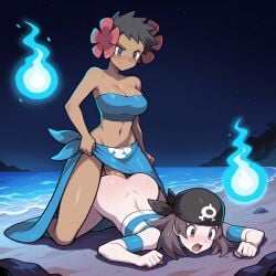 1futa 1girl1futa 1girls ai_generated ass ass_up beach big_breasts big_penis blush cleavage dark_skin futa_on_female futanari futos9669 hitodama kneeling navel night penis phoebe_(pokemon) pokemon pokemon_oras pokemon_rse sarong sex sex_from_behind team_aqua team_aqua_grunt_(female) tubetop