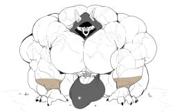 all_fours anthro arm_wraps balls big_balls big_bulge big_muscles big_nipples big_pecs big_penis black_clothing black_nipples black_thong black_underwear bulge canid canine canis clothing death_(puss_in_boots) detailed_bulge dreamworks dreamworks_animation fur genitals hi_res hood huge_balls huge_bulge huge_cock huge_muscles huge_pecs hyper hyper_balls hyper_bulge hyper_genitalia hyper_muscles hyper_pecs hyper_penis majestictweive male mammal muscular nipples pecs penis pubes puss_in_boots:_the_last_wish puss_in_boots_(dreamworks) puss_in_boots_(film) puss_in_boots_(franchise) puss_in_boots_the_last_wish red_eyes shrek_(series) simple_background solo thick_thighs thong underwear universal_pictures universal_studios vein veiny_muscles veiny_penis white_background white_body white_fur wolf wraps